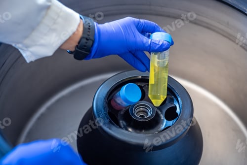 Preview: Centrifugation of biological sample in centrifuge