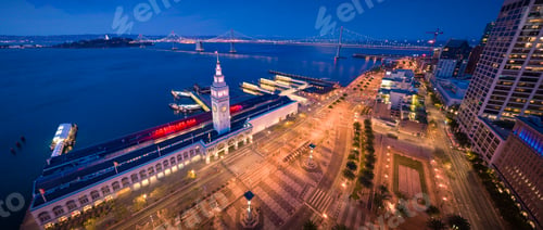 Preview: Aerial View of San Francisco Skyline with City Lights
