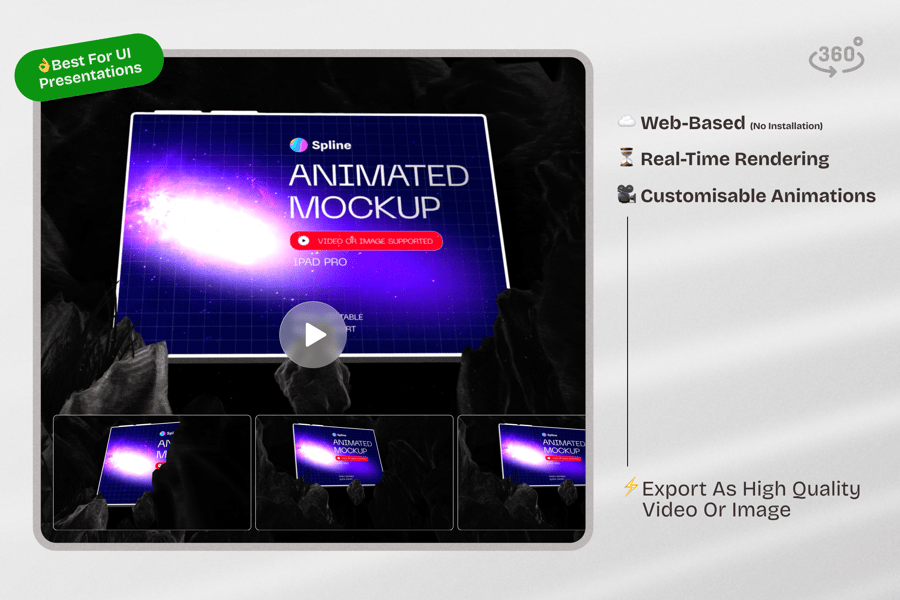Tablet on Rock Animated Mockup 3D, Incl. android & demonstration - Envato