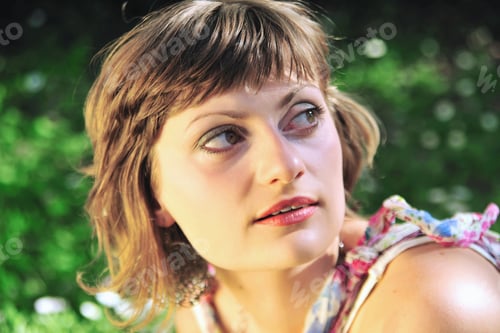 Preview: Close up of serious woman's face