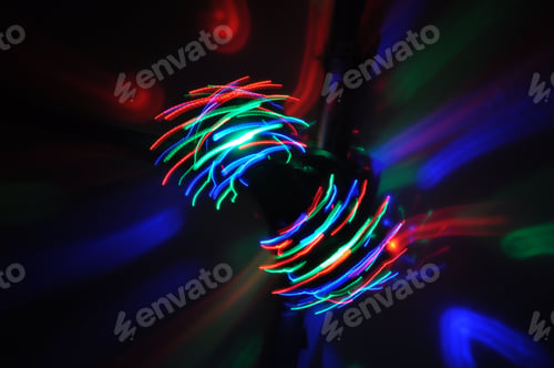 Preview: Abstract black background with colorful, vibrant light effects