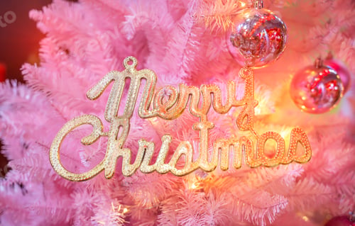 Preview: Merry Chtistmas Written On Xmas Pink Background