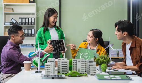 Preview: Renewable energy-based green businesses and global warming. Reduce CO2 emission.