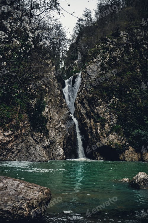Preview: Waterfall. Sochi city.Reserve. Agursky waterfalls.