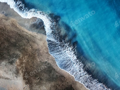 Preview: Top view of a deserted beach. Coast of the island of Tenerife. A