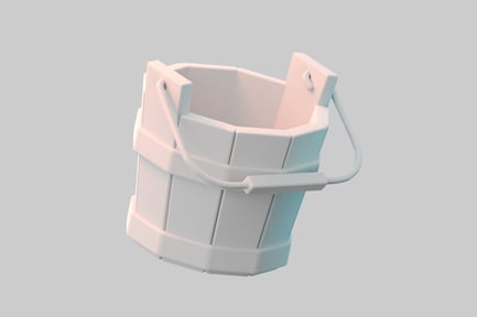 Preview: Simple white wooden bucket