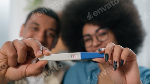 Preview: Portrait close up happy family spouses African American couple married man husband boyfriend with