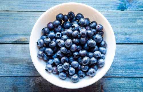 Preview: Blueberry flat lay on wooden table