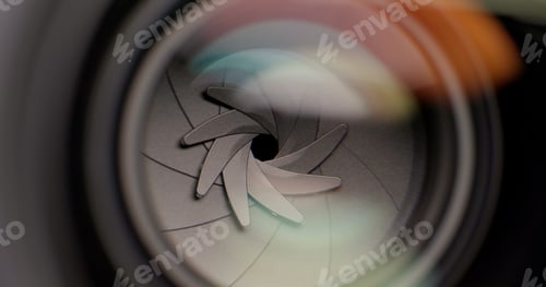 Preview: Opening and closing aperture of camera lens