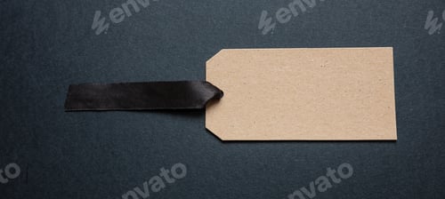 Preview: Beige recycled price card against black background