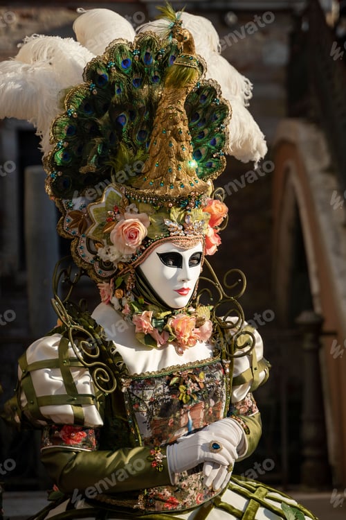 Vista previa: Person wearing a traditional costume, celebrating the Carnival of Venice