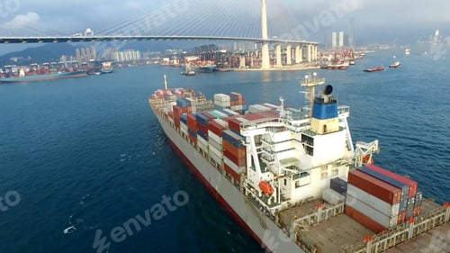 Preview: Aerial view on containers ship