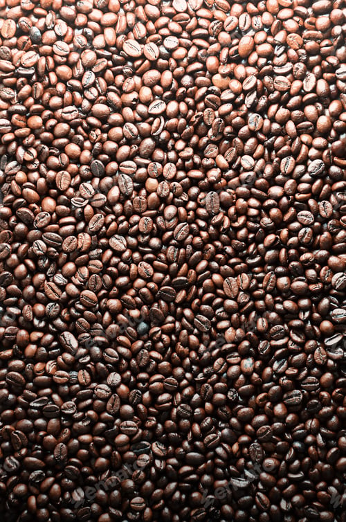 Preview: Background texture of a huge number of fragrant and fresh brown roasted coffee grains