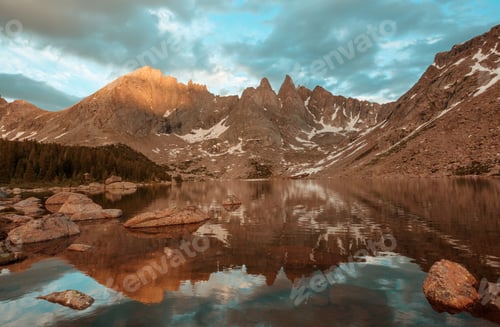 Preview: Lake on sunset