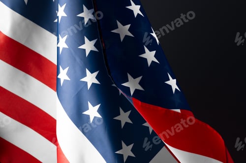 Preview: Beautifully waving star and striped American flag
