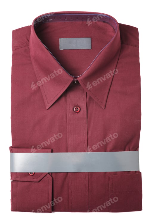 Preview: Maroon Dress Shirt Still Life on White Background
