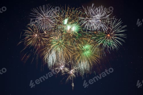 Preview: Sparkling golden green celebration fireworks