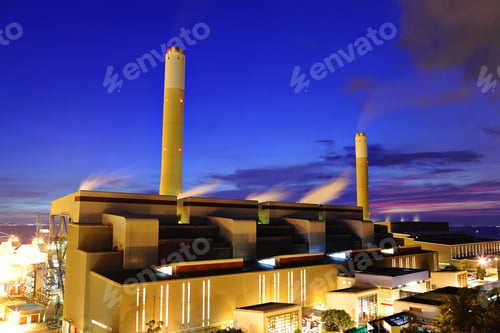 Preview: Power plant at night