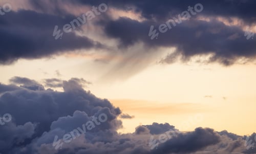 Preview: View of Cloudscape during a colorful sunset or sunrise.