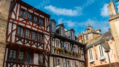 Preview: Traditional wooden houses of the medieval town of Quimper in the of Finisterre