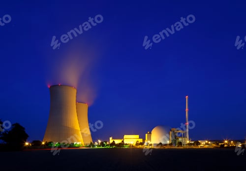 Preview: Nuclear Power Station At Night