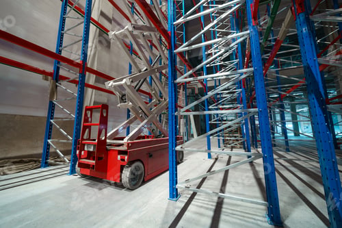 Preview: Hydraulic lifting platform on the construction site