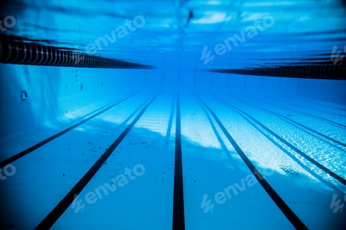 Preview: Empty 50m Olympic Outdoor Pool From Underwater