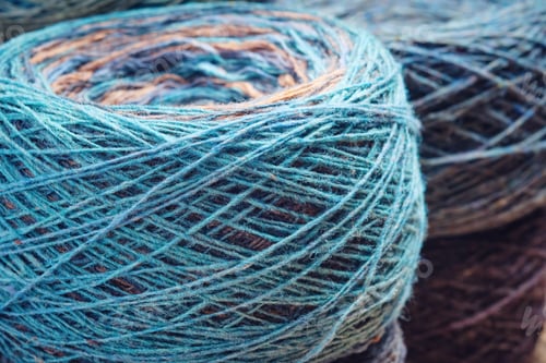 Preview: Close Up of Teal and Brown Yarn