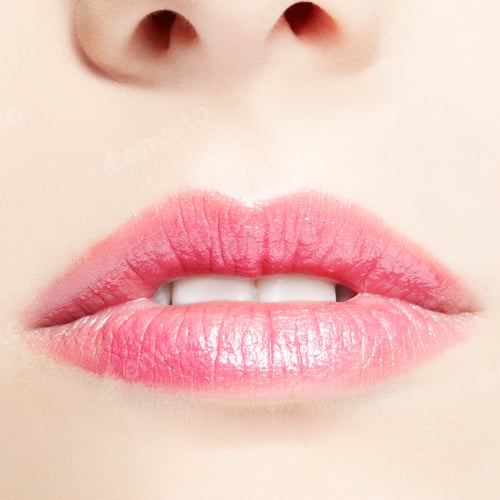 Preview: Body Part Portrait Of Beautiful Young Woman Lips Make-Up