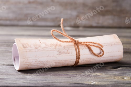 Preview: Diploma scroll close-up.