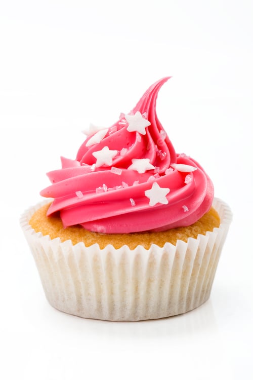 Preview: Delicious Pink Frosted Cupcake with Star Sprinkles