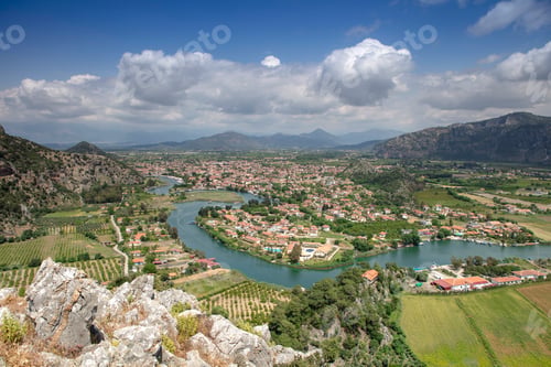 Preview: Turkey touristic area Dalyan Ortaca, ancient city of Kaunos, Dalyan valley, Turkey.