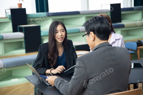 Preview: professional businessman partner person success team are meeting with corporate group in office