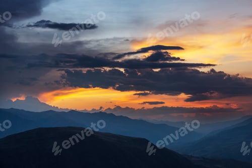 Preview: Mountains on sunset