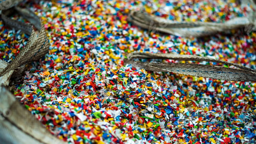 Preview: Shredded plastic garbage at waste recycling factory