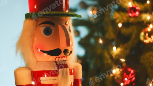 Preview: Toy Nutcracker Near the Christmas tree