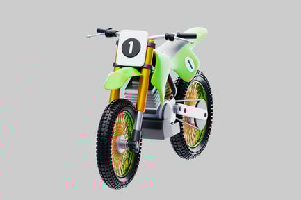 Preview: Green and white motorcycle