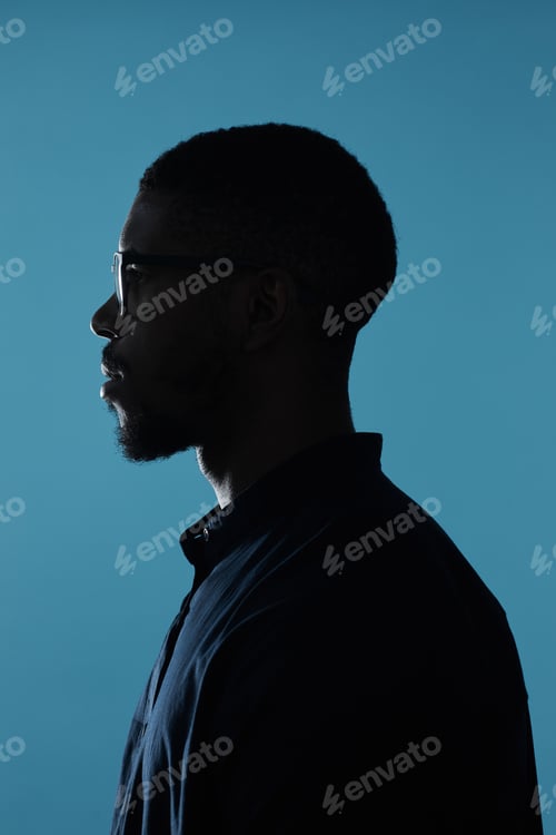 Preview: African American Man Wearing Glasses Side View
