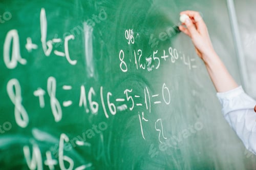 Preview: back to school study student tasks equations writing on chalkboard study