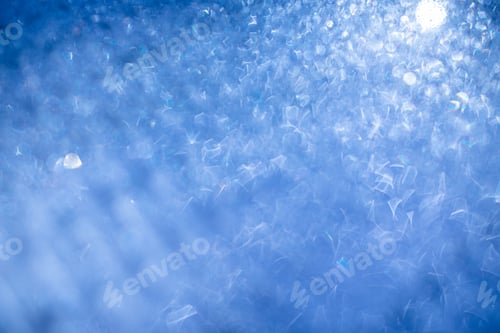 Preview: Close up water drops on blue background, Water drop in macro photography. selective focus