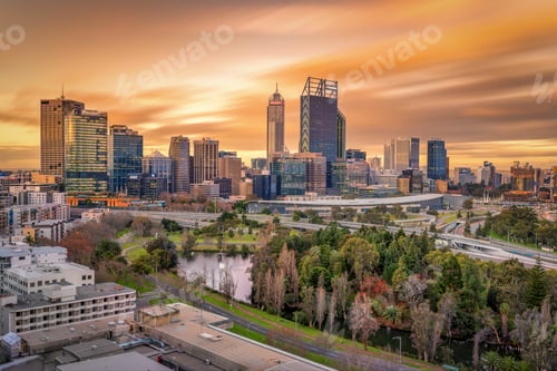 Preview: Perth's Skyline at sunset