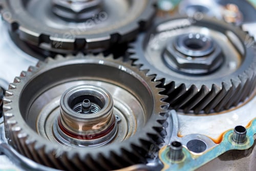 Preview: Close-up helical gears in car automatic transmission