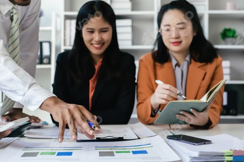 Preview: Business persons on meeting in the office, Business Colleagues Discussing Strategy At Office