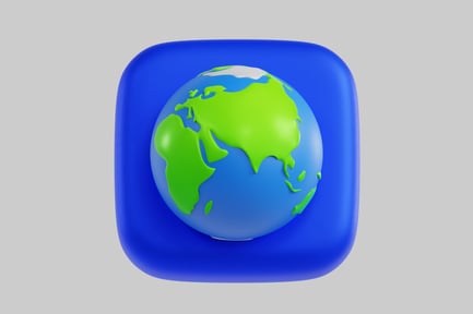 Preview: Globe earth icon with blue background