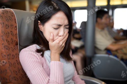 Preview: Woman feeling sick on ship