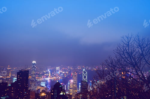 Preview: Hong Kong skyline at night.