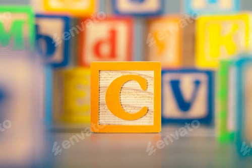 Preview: Photograph of colorful Wooden Block Letter C