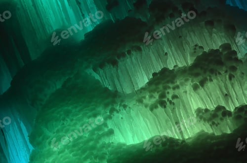 Preview: Large blocks of ice frozen waterfall or cavern background