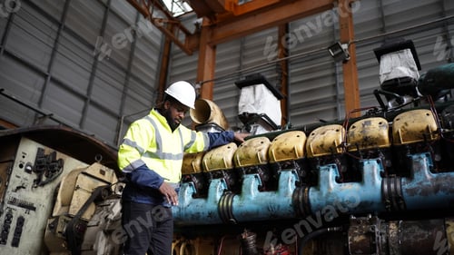 Preview: Portrait of maintenance engineer or apprentice in workshop of railway engineering facility