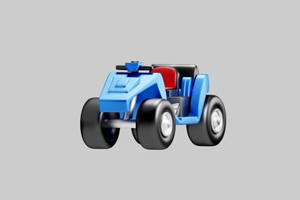 Aperçu: Actif de quadbike VTT bleu de dessin animé